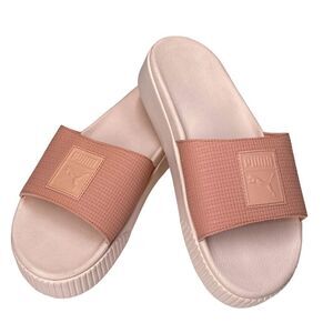 Puma Pink Platform Foam Comfy Cozy Slides Slip On’s Women’s Size 9.5
